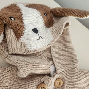 Toddler cardigan with ears on the hood